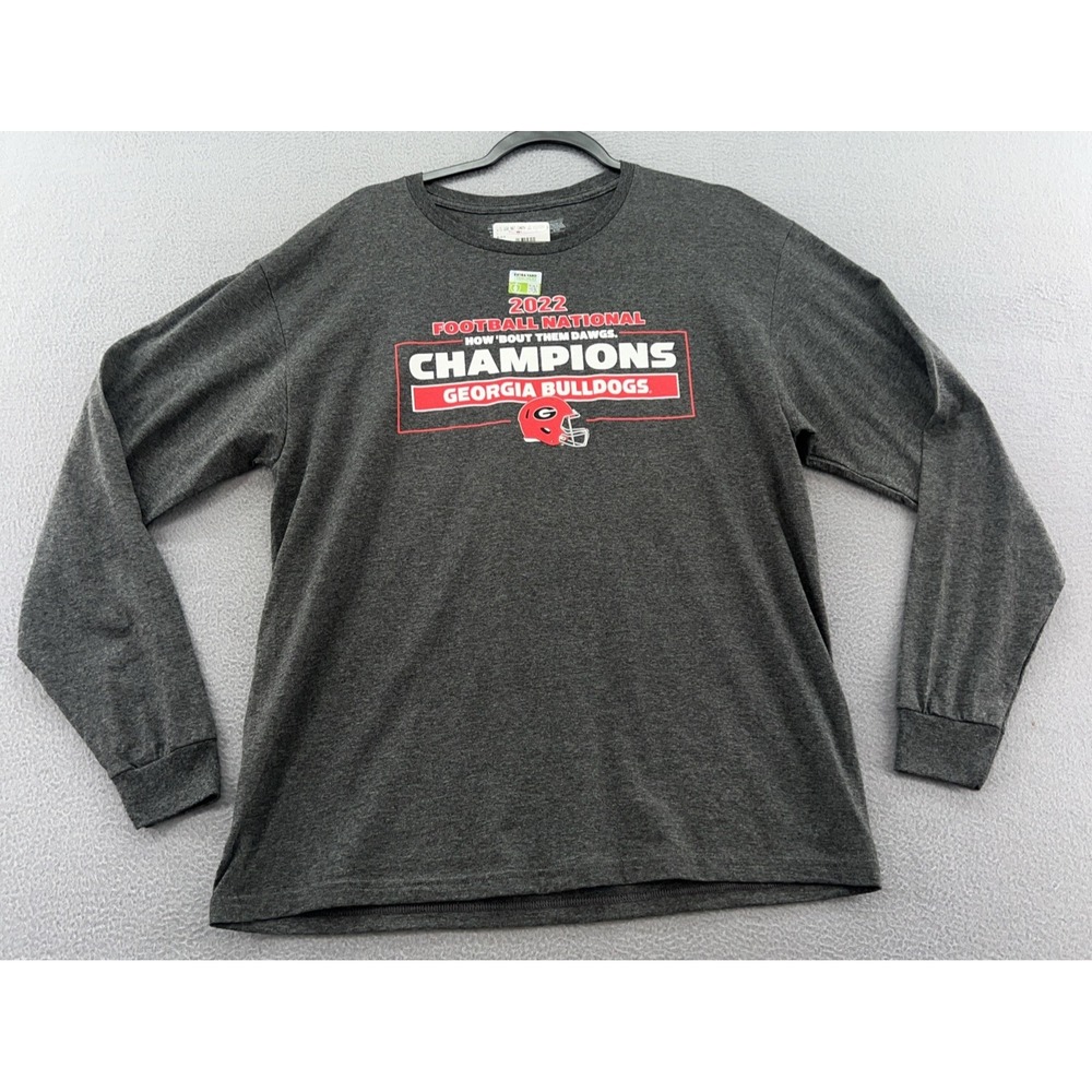 Georgia Bulldogs 2022 National Champions Shirt Mens L Back to Back Long Sleeve T